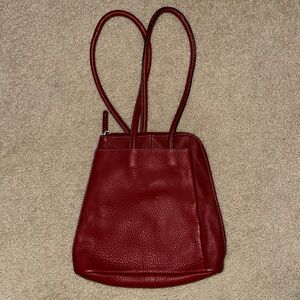 NWOT - Clarks Red Leather Backpack - Perfect for travel and or a day trip!!!